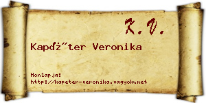Kapéter Veronika névjegykártya